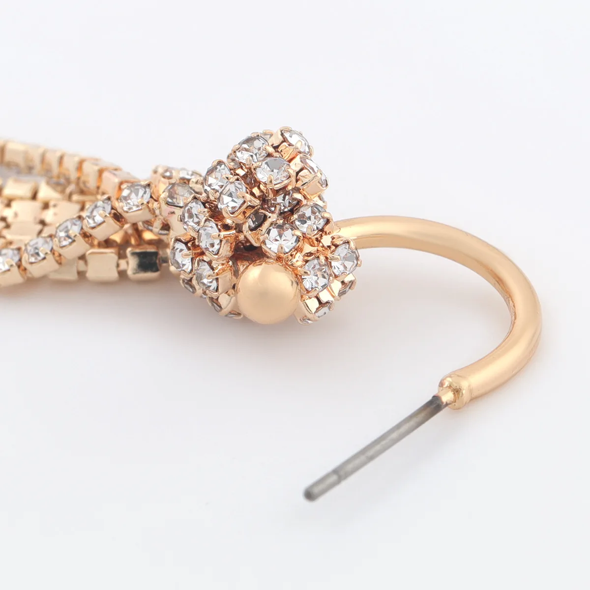 

HYSECMAO Luxury Gold Color Crystal Long Tassel Earrings for Women Bridal 2021 Rhinestone Hanging Earring Brincos Wedding Jewelry