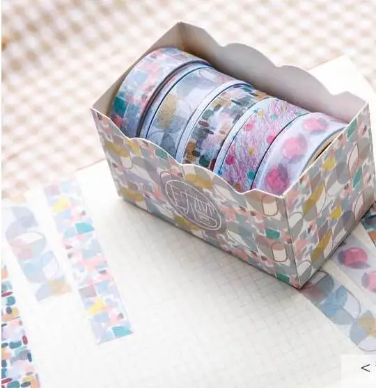 D 5 шт./компл. васи ленты самоклеющиеся маскирующие ленты DIY Скрапбукинг Декоративные Kawaii канцелярские наклейки Школьные васи ленты набор - Цвет: D