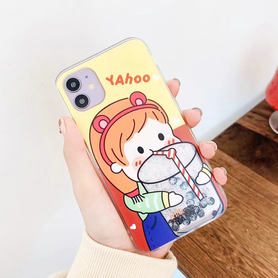 Для iPhone 11 Pro X XR XS Max 8 7 Plus динамические Пузырьковые перламутровые ЖИДКИЕ ТЕНИ блестящий чехол - Цвет: 1