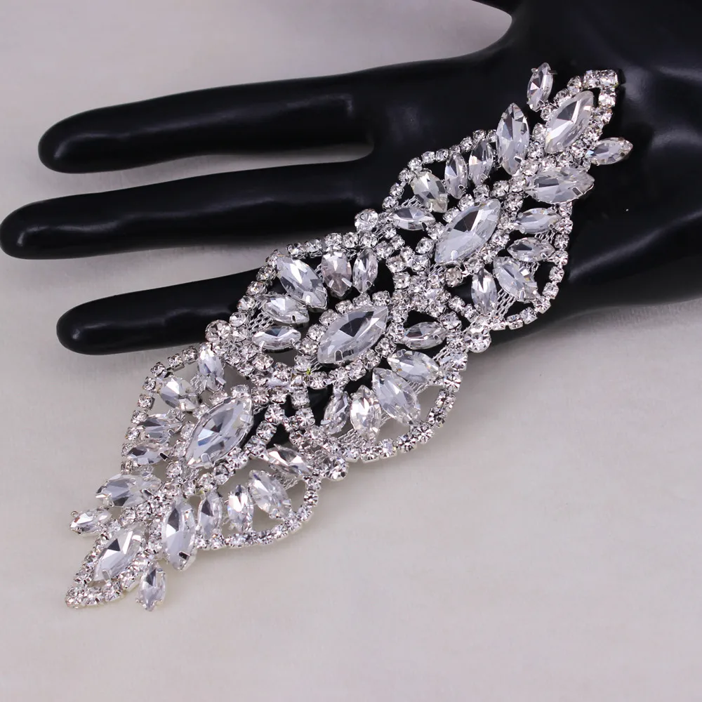 Новый Дизайн Стразы Свадебная аппликация Серебряные Кристаллы s бусины для