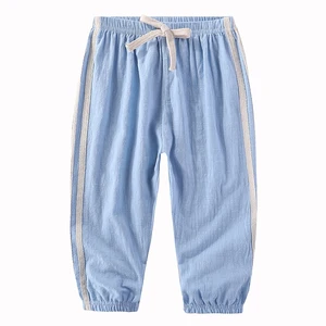 Детские штаны для мальчиков и девочек, модные летние штаны карамельных цветов, длинные детские штаны против комаров, повседневные Хлопковые Штаны 100-160 см