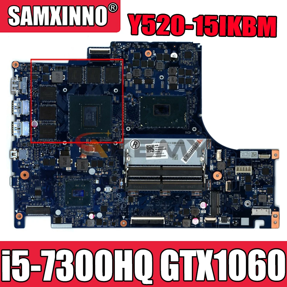 

Akemy для Lenovo Y520-15IKBM Материнская плата ноутбука DY520 NM-B391 Материнская плата Процессор i5-7300HQ GPU GTX1060 протестированная 100% работа