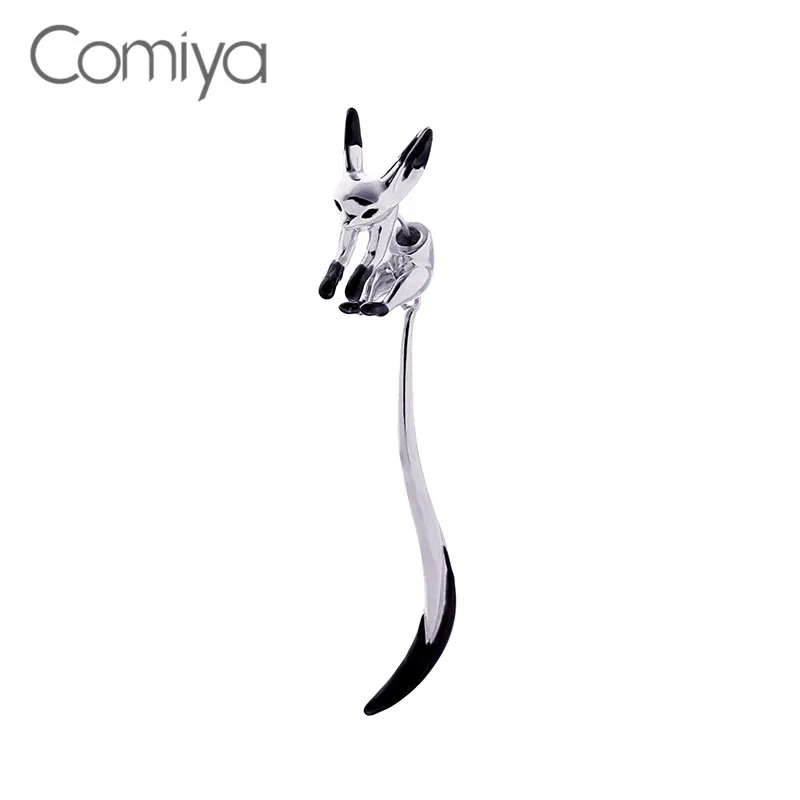 Comiya, корейские серьги-капли, эмаль, животное, шарм, цинковый сплав, длинный хвост, подвеска, Brincos Mujer Brincos Oorbellen, висячие серьги - Окраска металла: Посеребренный