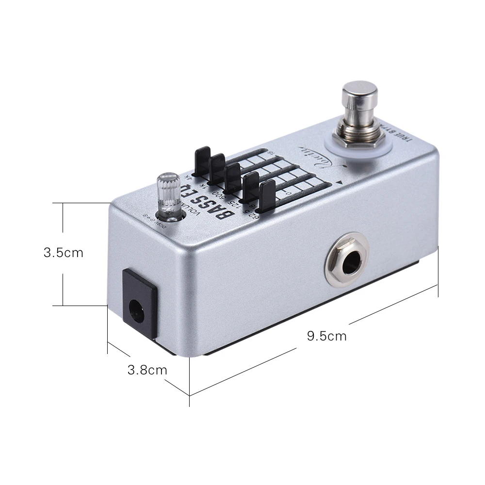 Rowin Bass Guitar Equalizer Effect Pedal 5-Band EQ Aluminum Alloy Body True Bypass Accessories Parts | Спорт и развлечения