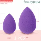 Спонж для макияжа BeautyPaPa, пурпурная косметическая губка для пудры, гладкая основа для макияжа, супермягкий аппликатор для консилера