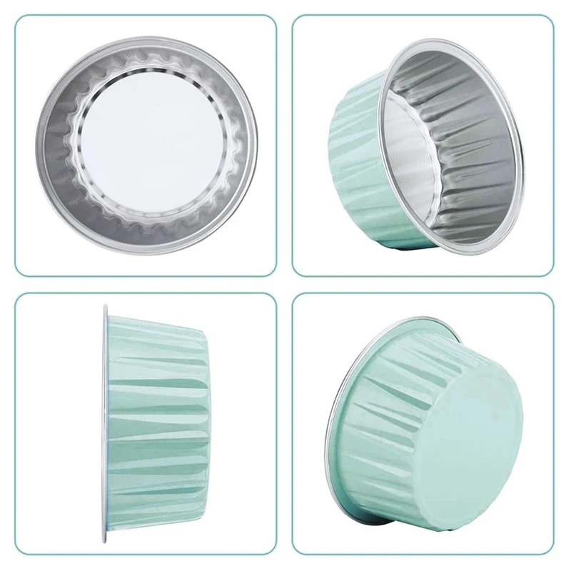 

200Pcs 125Ml Muffin Cupcake Disposable Cake Baking Cups Muffin Liners Cups with Lids Aluminum Foil Cupcake Baking Cups