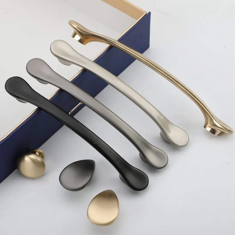 

Gold handles for cabinets and drawers Furniture kitchen handles Drawer handles Black chromed cabinet handles Zinc alloy