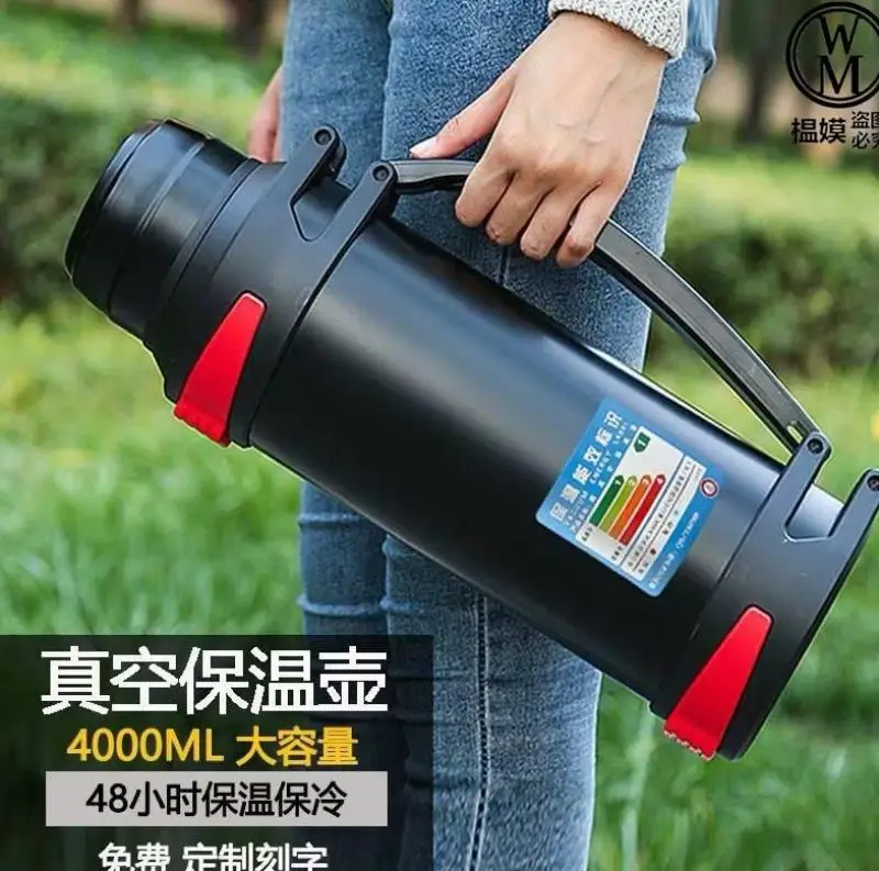 Thermal Insulation Kettle Portable Outdoor Travel Nordic Mass above 3L Women's Men Thermos Bottle 4 Liters |