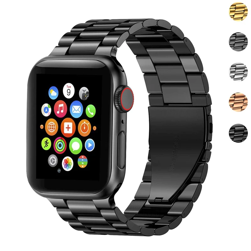 Ремешок из нержавеющей стали для apple watch band 44 мм 40 42 38 металлический браслет iwatch