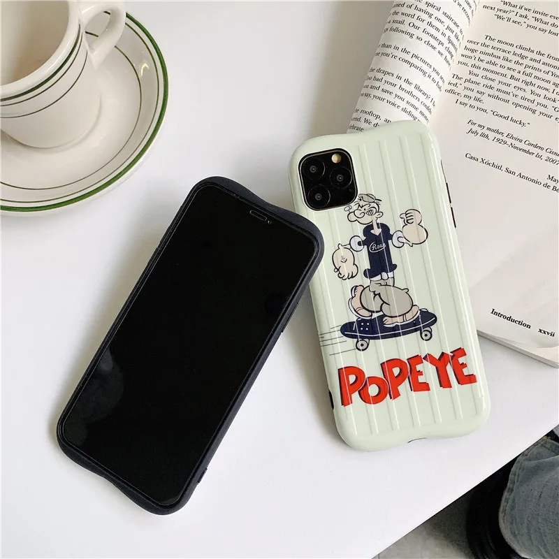 Забавный мультяшный чехол Popeye для iPhone 11 Pro задняя крышка XR XS Max X 7 8 Plus силиконовые
