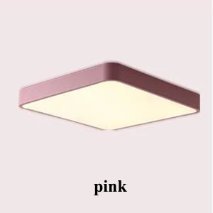 pink Скандинавские квадратные металлические светодиодные люстры освещение для гостиной приложение затемненные светодиодные потолочные люстры светильники для спальни светодиодные лампы светильники - Цвет абажура: pink