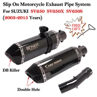 slip on for suzuki sv650 sv 650x sv 650s 650 2003 2015 motorcycle exhaust echappement escape moto db killer muffler link pipe