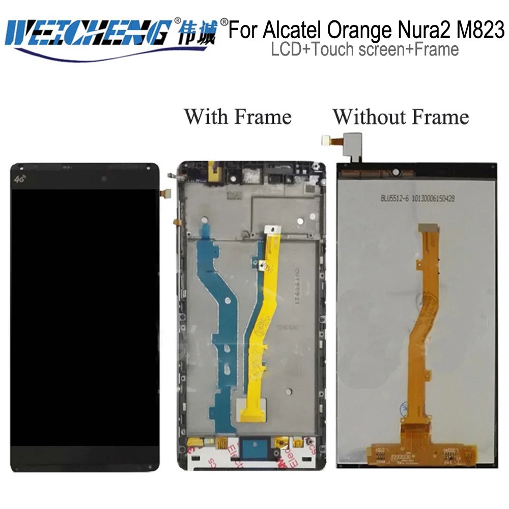 ЖК-дисплей и сенсорный экран в сборе с рамкой для Alcatel Orange Nura 2 M823 запчасти ремонта