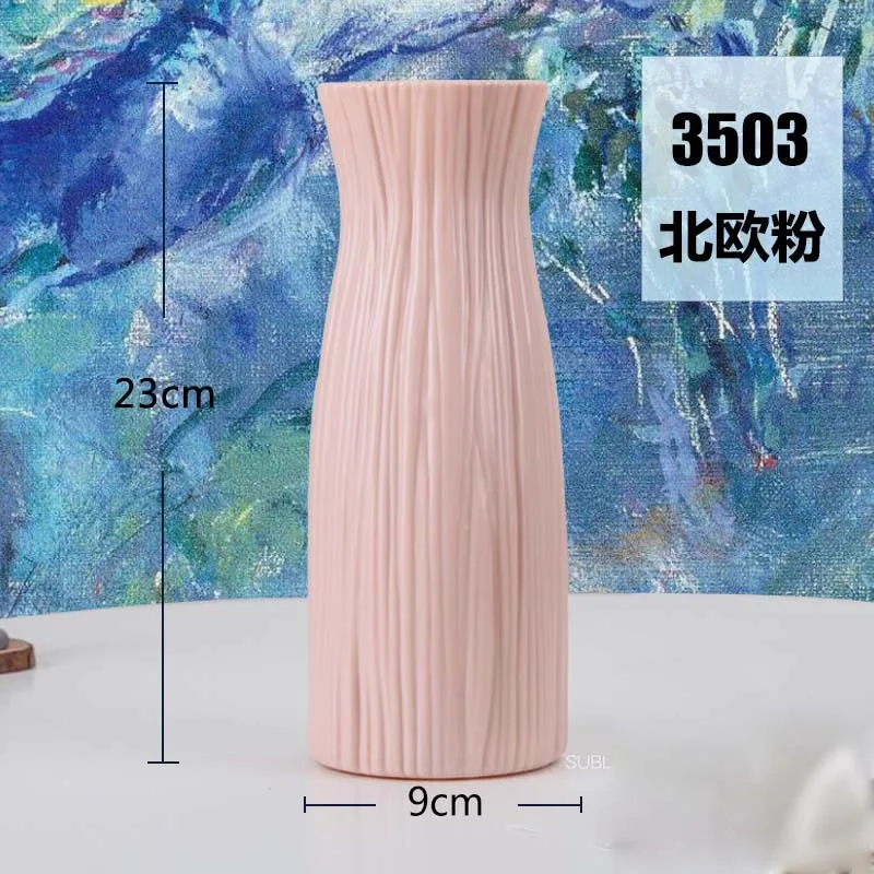 3503-Pink Многостильная оригами пластиковая ваза белая имитация керамического цветочного горшка Цветочная корзина Цветочная ваза для украшения интерьера скандинавские украшения - Цвет: 3503-Pink