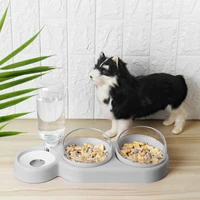3 bowls tilt raised pet dog cat food bowls 500ml water bottle drinking and food bowls for cats pet bowl automatic feeder stand