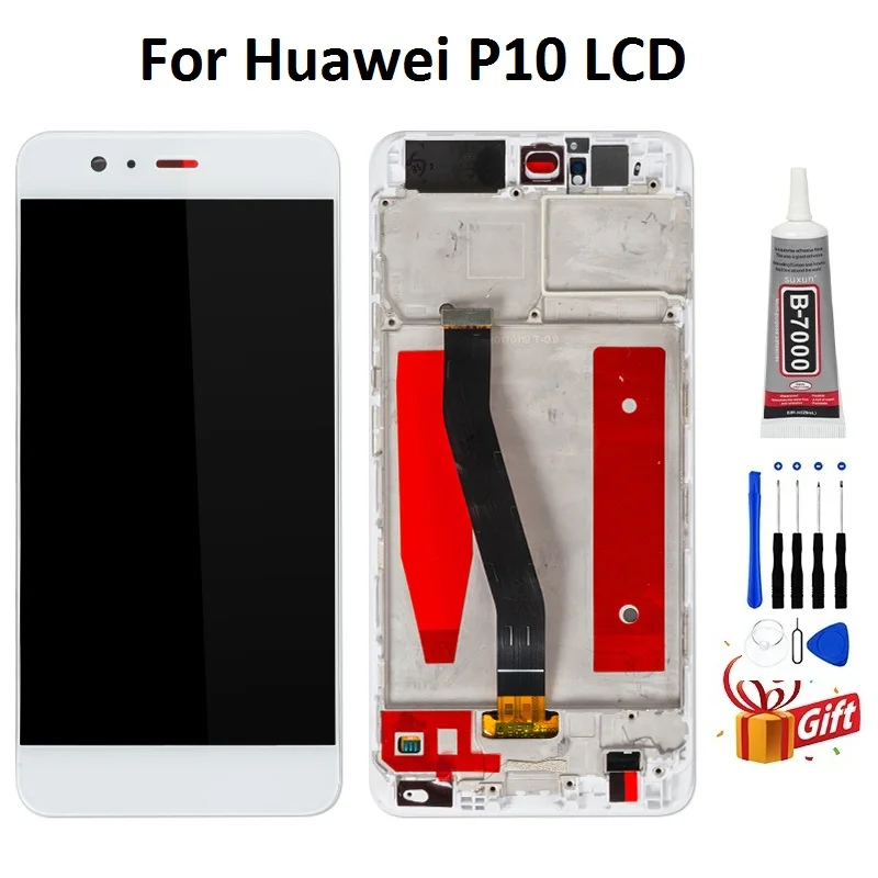 ЖК дисплей для Huawei P10 сенсорный экран дигитайзер в сборе телефон с рамкой замена