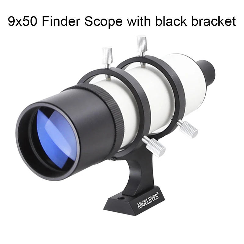 9x50 black bracket 50 мм Finder Scope с крестом волос сетка сплав HD Finderscope в различном увеличением астрономический телескоп аксессуары - Цвет: 9x50 black bracket