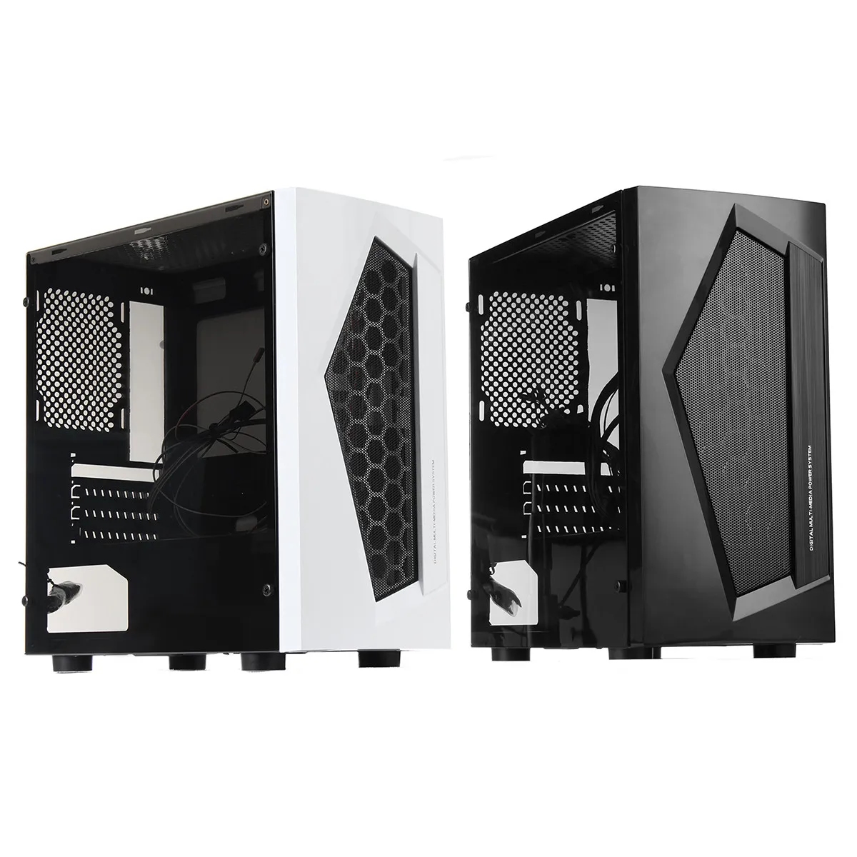 LEORY V3 ATX Computer Gaming PC Case 8 Fan Ports USB 3.0 For M-ATX/Mini ITX Motherboard Black/White 370 x 185 x 380mm