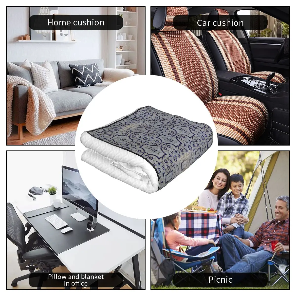 

Jhk-1624254866227 Printed car pillow blanket, bolster blanket, sofa blanket