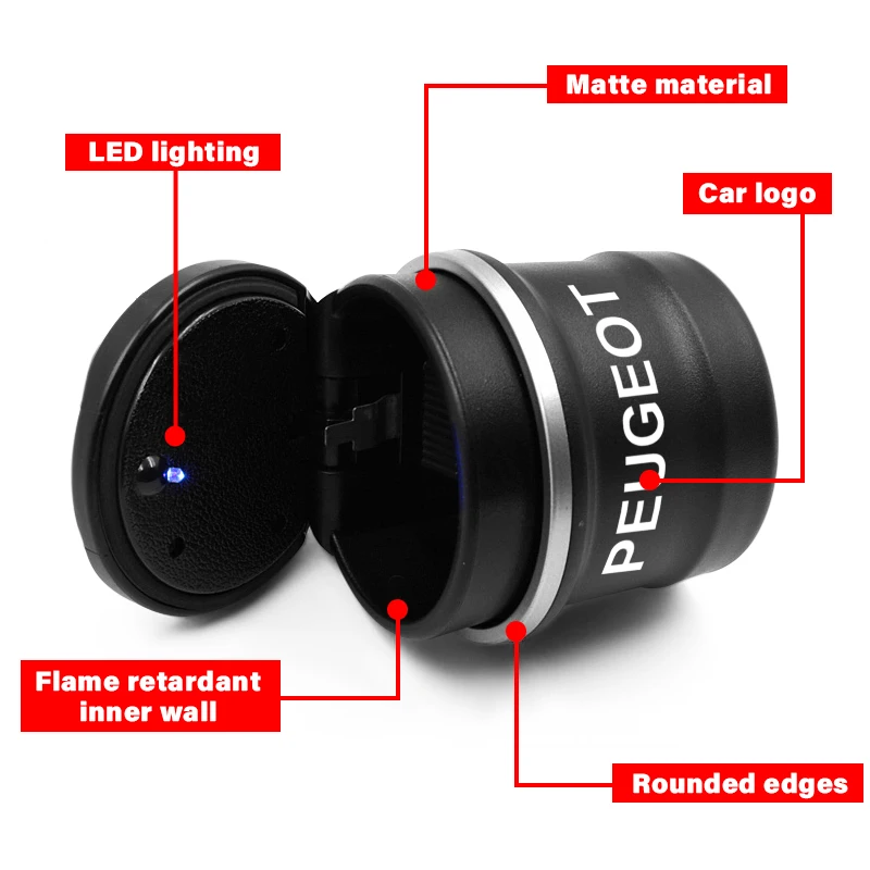 Автомобильная пепельница светодиодный светильник кой для сигарет сигар дыма