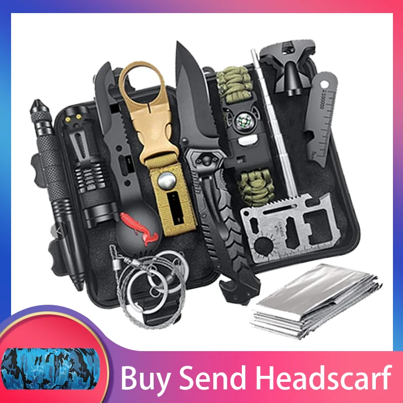 Набор для выживания военный уличный 13 в 1 кемпинг инструменты нож