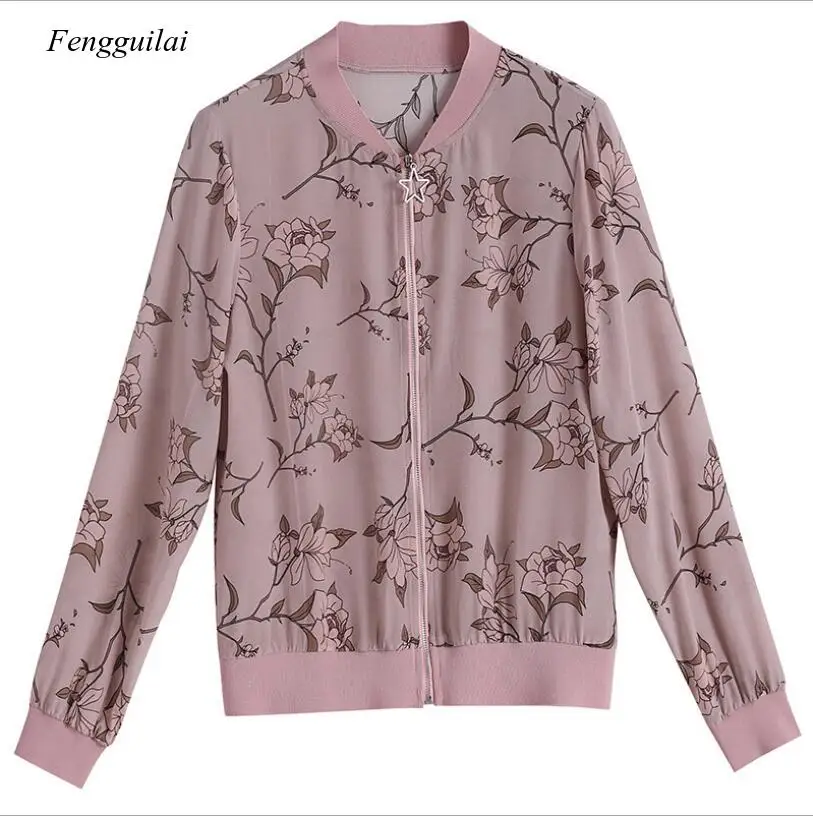 

New Spring Autumn Middle Age Women Fashion Floral Print Thin Jacket Female Long Sleeve Casual Plus Size Coat Outwear