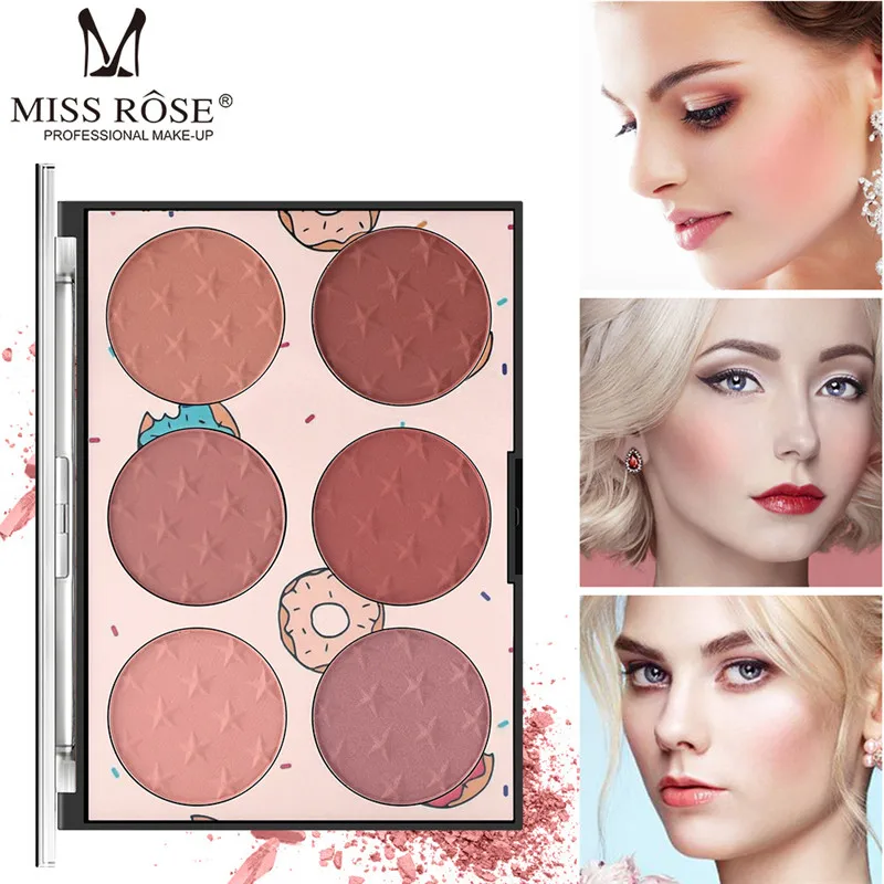 

Six-Color Blush Natural Long-Lasting Transparent Skin-Friendly Rouge Makeup Box Makeup Box Luxurious Powder Hot