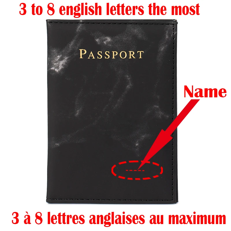 Модная индивидуализированная Обложка для паспорта с мраморными именами Женская