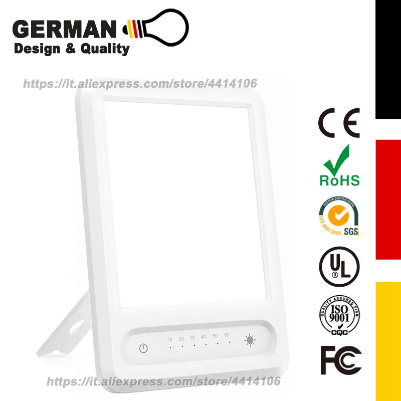 Светильник портативный тонкий с УФ защитой 10000 Люкс регулируемой яркостью