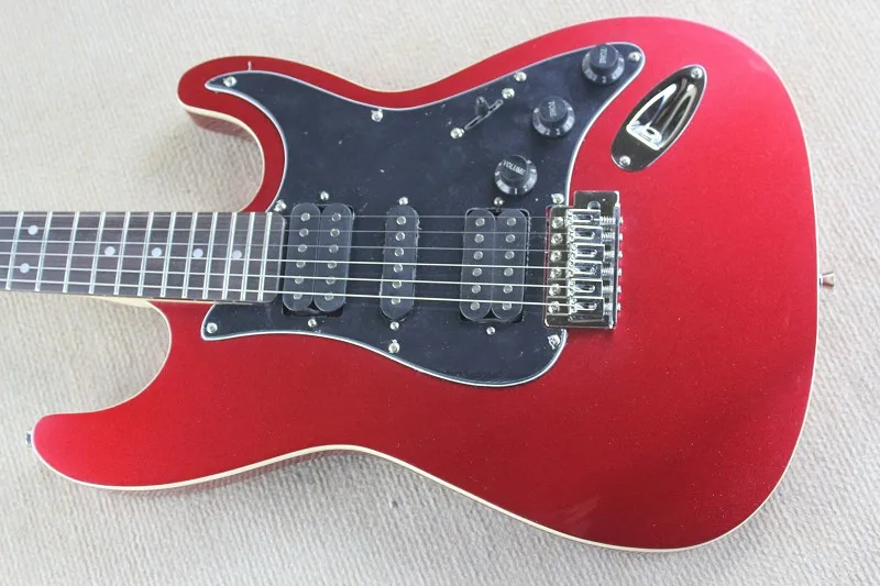 Factory store metal red HSH double pickups rosewood fretboard 6 string electric guitar @31 | Спорт и развлечения