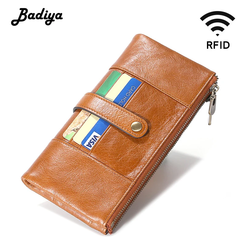 Модный мужской кошелек из натуральной кожи RFID роскошный фирменный дизайн для