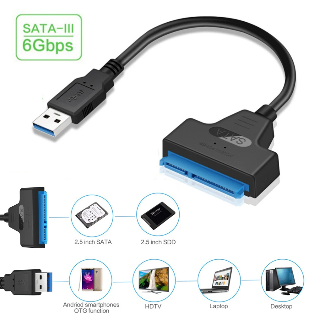 

USB 3.0 Sata Type C Cable Adapter Computer Accessories External SSD HDD Hard Drive 22 Pin Sata III For LaptopSupport 2.5Inch