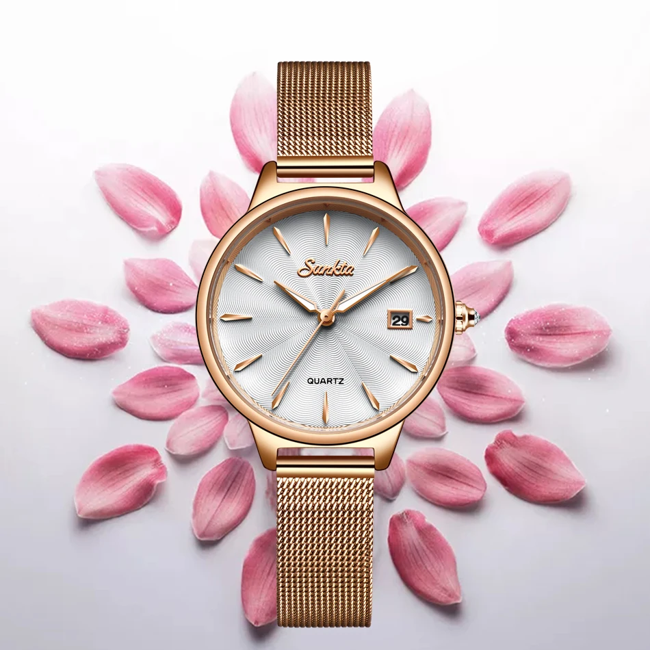 SUNKTA женские часы Топ бренд Роскошные повседневные модные Календарь