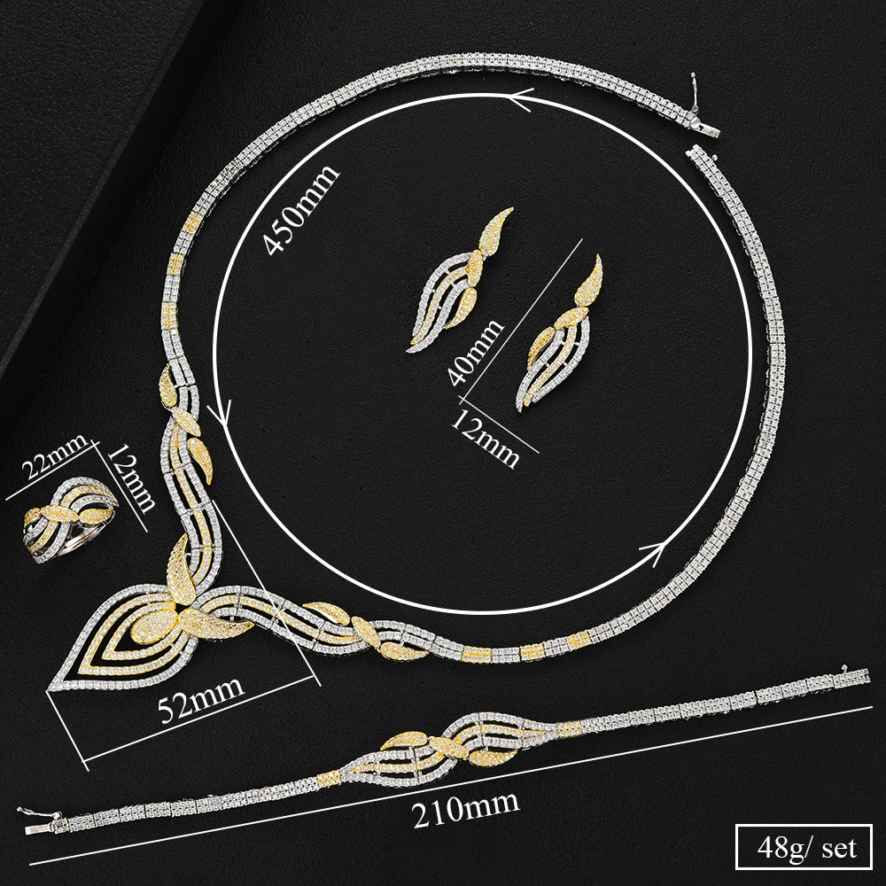 

GODKI Super Luxury Waterdrop 4PCS African Necklace Zircon Jewelry Sets For Women Wedding Indian Nigerian Party Jewelry Set 2020