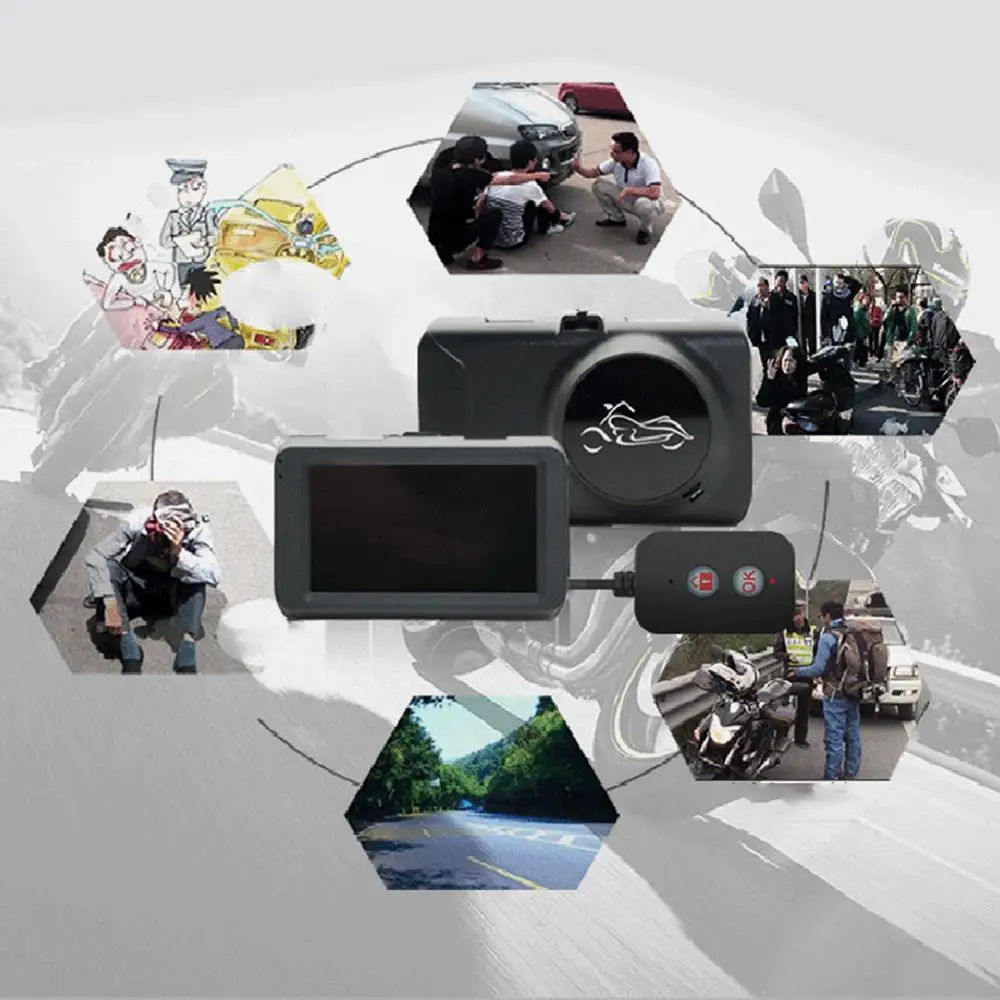 Мотоциклетная камера DVR локомотив рекордер передний и задний двойной объектив