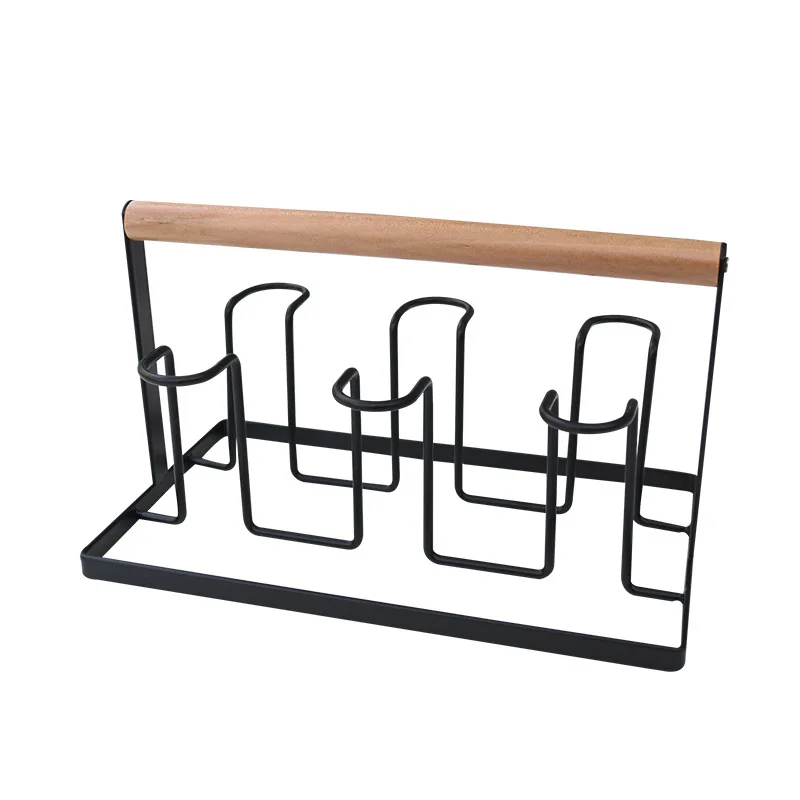 

Hanging Cup Drainer Storage Holder Iron Water Glass Beer Mug with Handle 6 Hooks Water Cup Drain Rack Household Glass Cup Holder