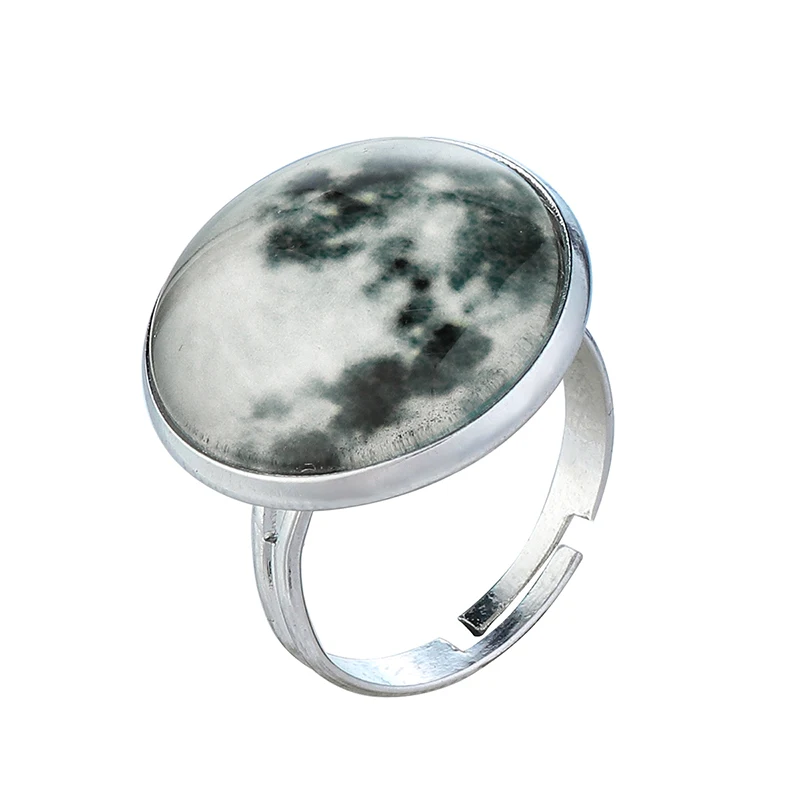 Круглые стеклянные Светящиеся Кольца для пальцев шикарные ювелирные аксессуары