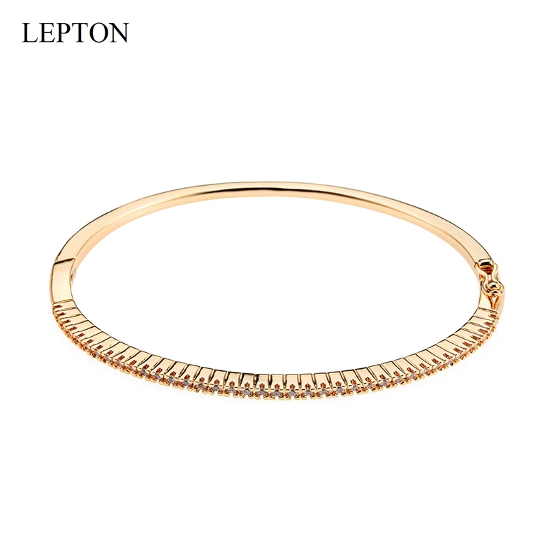 Роскошные браслеты из розового золота с низким ключом белые кубическим