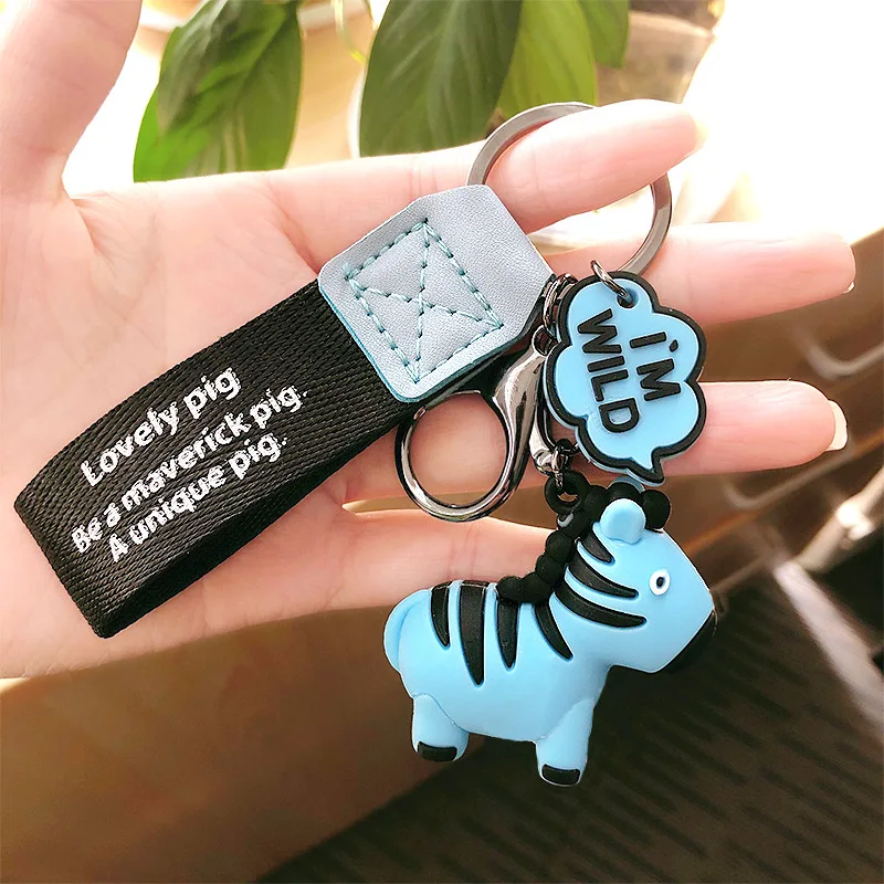 

Cute Pony Keychain Zebra Lovely Warm Key Chain Lucky Boy Girl Kids Bag Pendant Children Female Charm Keyring Gift