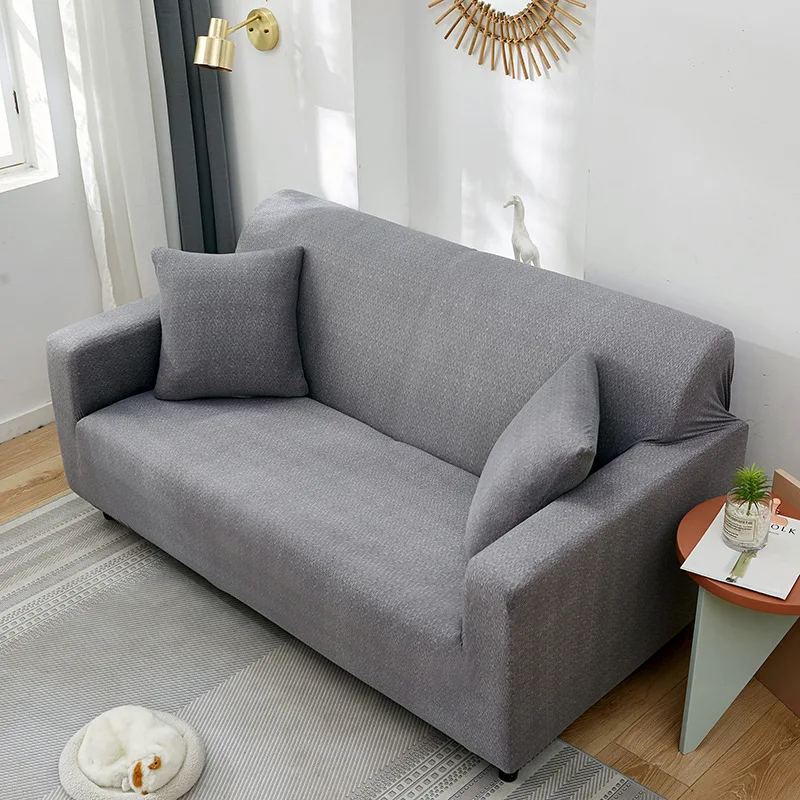 

Solid Color Elastic Sofa Cover For Living Room Printed Plaid Stretch Sectional Slipcovers Sofa Couch Cover L shape 1-4-Seater