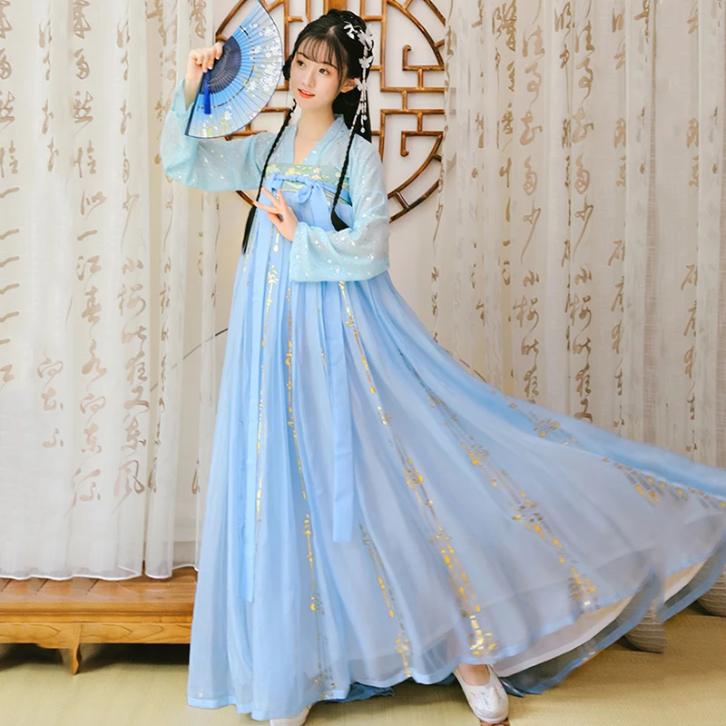 Женское традиционное китайское платье Hanfu красное сказочной принцессы восточные