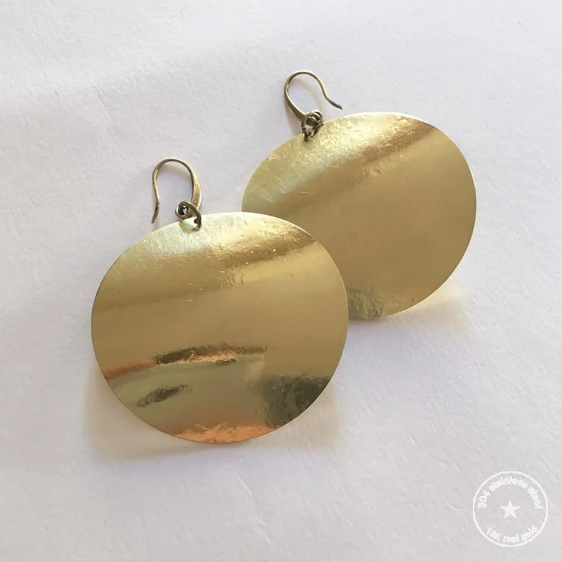 Серьги-капельки из латуни золотого цвета