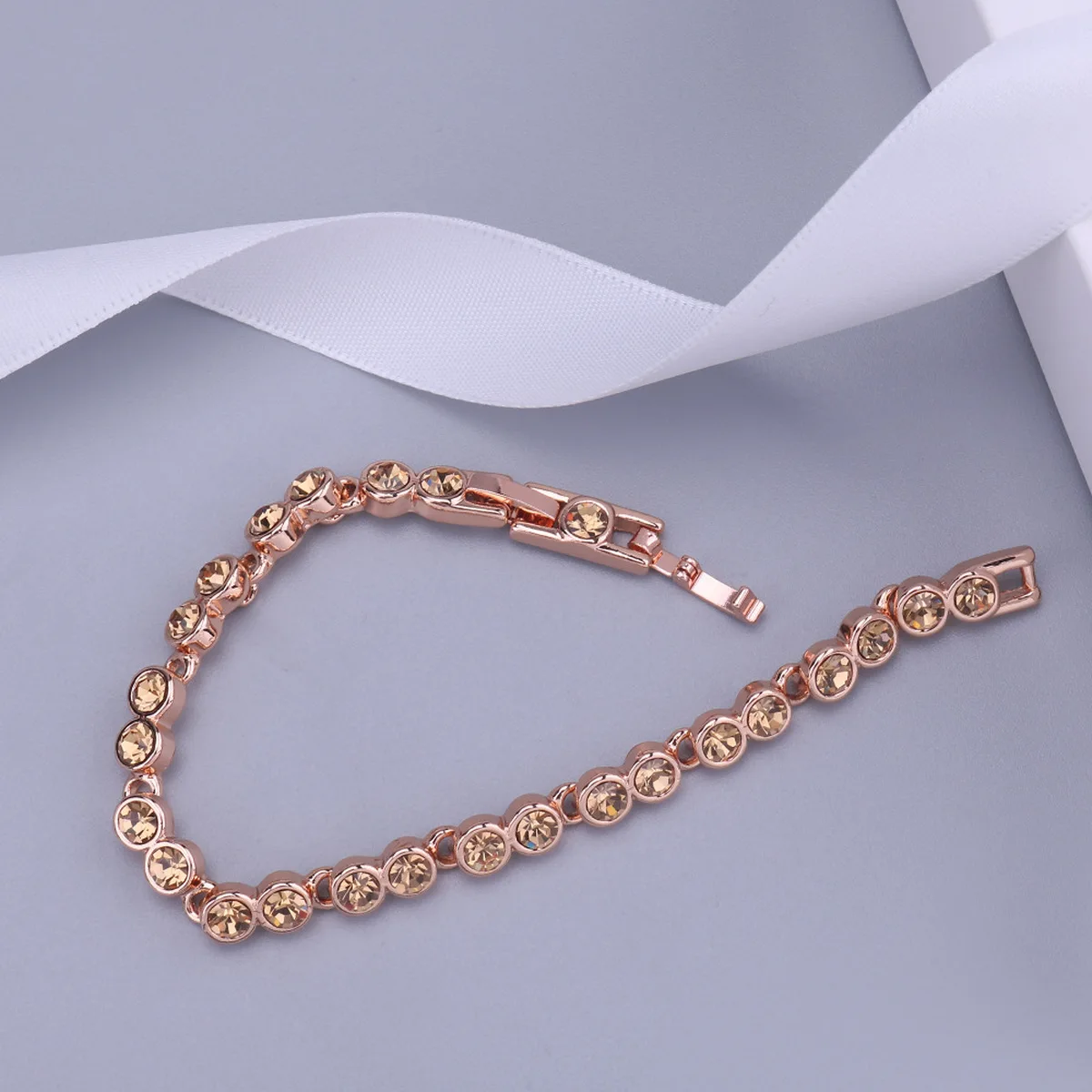 

High Quality SWA Best Material, Low Profile Gorgeous Fashion Women Crystal Yellow Bracelet Charming fashion jewelry