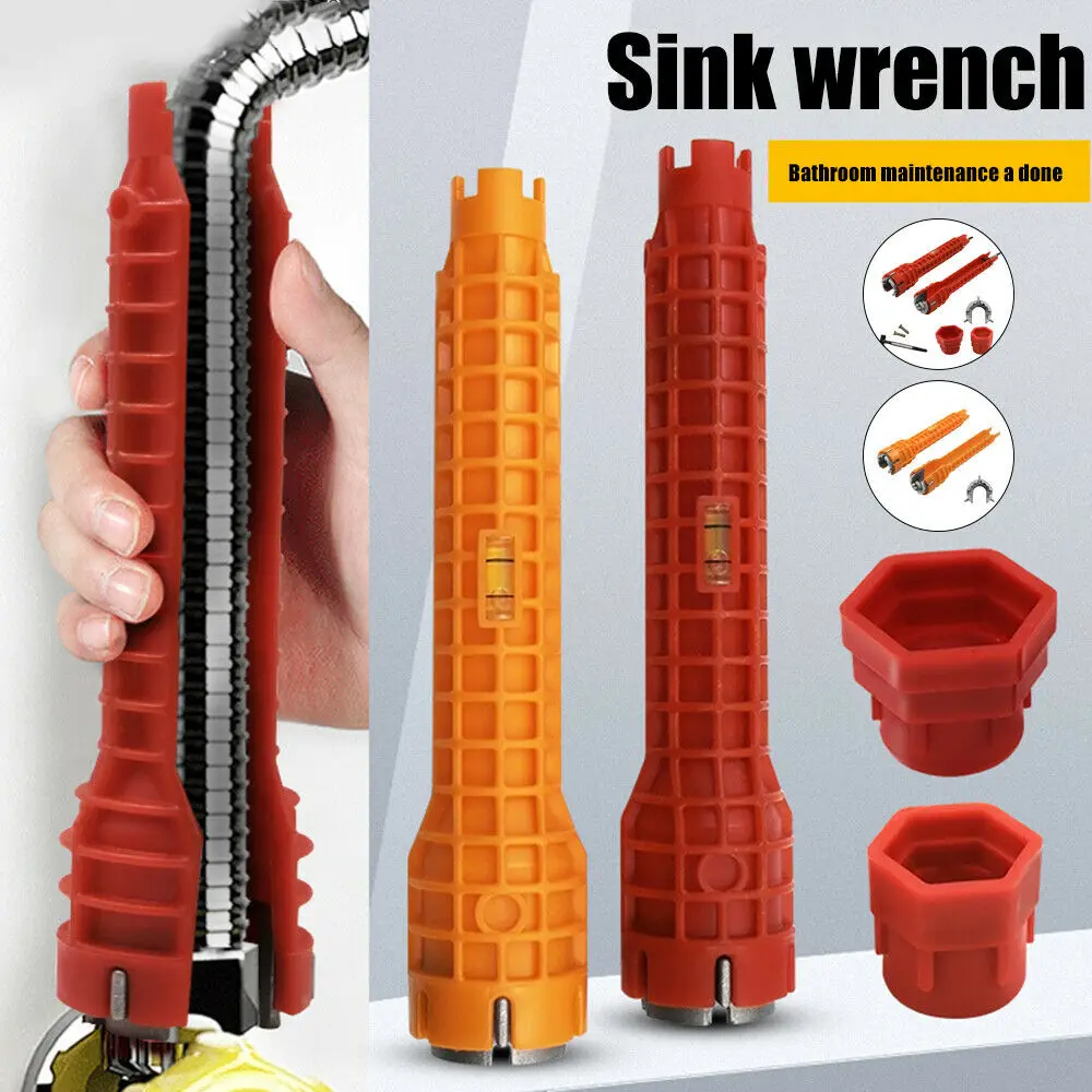 

8 In 1 Flume Wrench Anti-slip Kitchen Sink Repair Wrench Bathroom Faucet Assembly Plumbing Installation Wrench