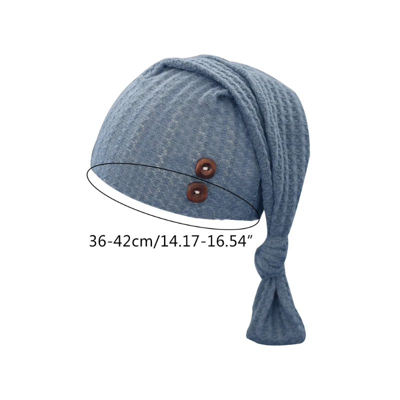 

J2FF Newborn Photography Props Baby Woven Long Tail Hat Knitted Crochet Beanie