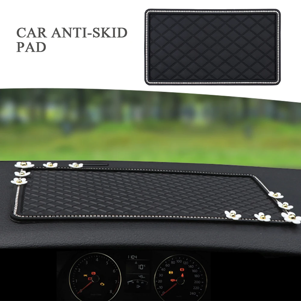 

Large Size Anti-slip Mat For Phone In Car Dashboard Rhinestone Non-slip Mat Slip-resistant Gadget Sticky Mat
