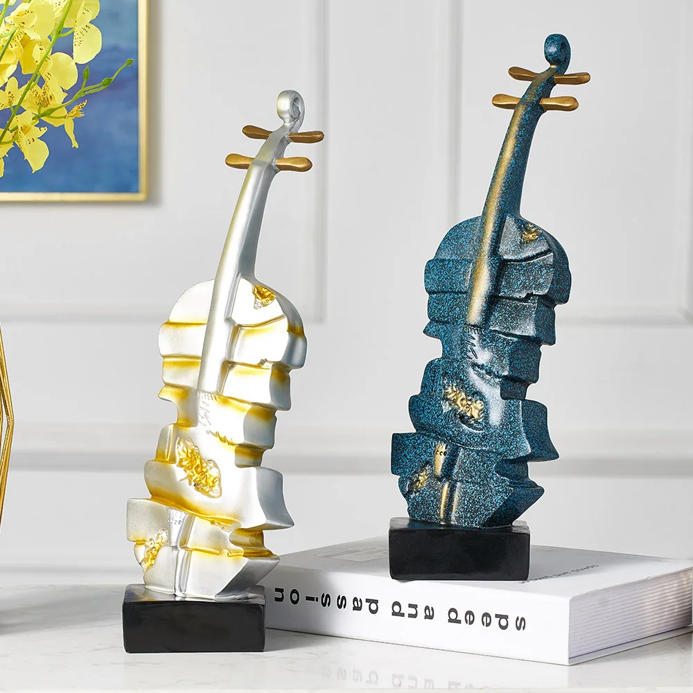 

Modern Home Decoration Violin Sculpture One Piece Resin Statue Living Room Decoration Statues for Decoration Office Decoration