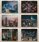 Городской плакат в современном стиле, скандинавский домашний декор, здание высотой, Бизнес-центр, ночная Аэрофотосъемка, настенное художественное полотно