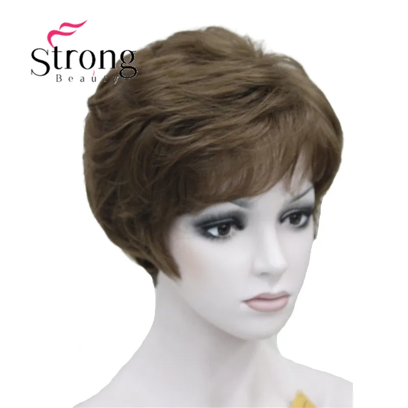 StrongBeauty женские парики пушистые естественные кудрявые короткие синтетические волосы Полный парик 11 цветов