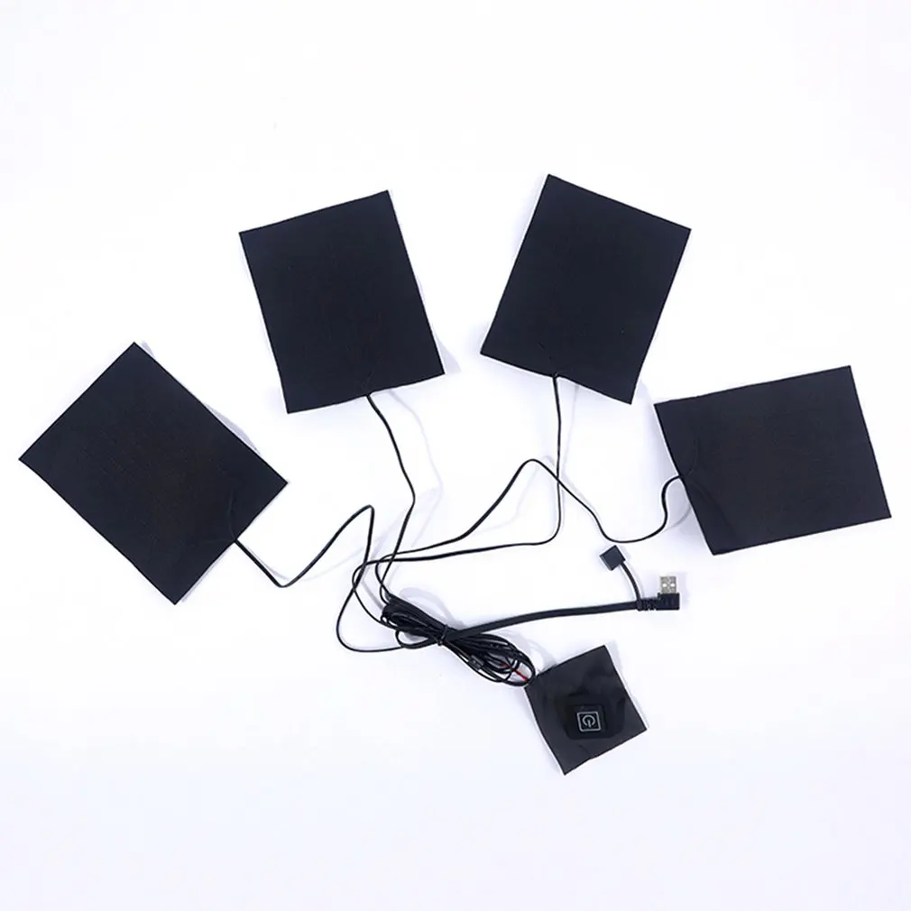 

4 in 1 heating piece Adjustable temperature USB electric heating Carbon Fiber Foldable Heated Pad waterproof clothes